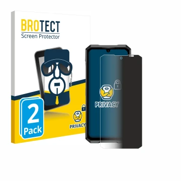 Front side of a product packaging with the brand logo BROTECT. Next to it is the device Doogee Blade GT Pro shown with the cor