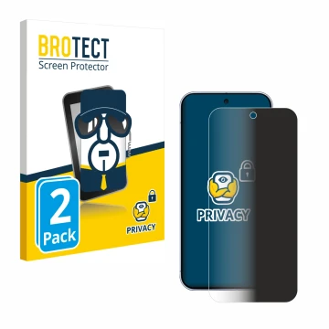 Front side of a product packaging with the brand logo BROTECT. Next to it is the device Google Pixel 10 Pro XL shown with the 