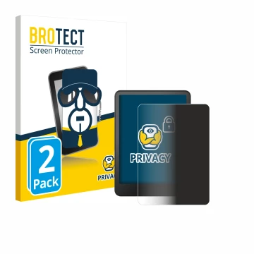 Front side of a product packaging with the brand logo BROTECT. Next to it is the device Amazon Kindle Colorsoft shown with the