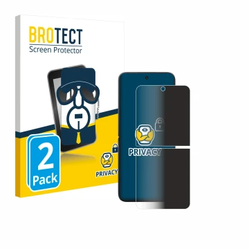 Front side of a product packaging with the brand logo BROTECT. Next to it is the device Xiaomi MIX Flip shown with the corresp