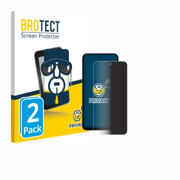 Front side of a product packaging with the brand logo BROTECT. Next to it is the device Xiaomi Redmi 15 4G shown with the corr