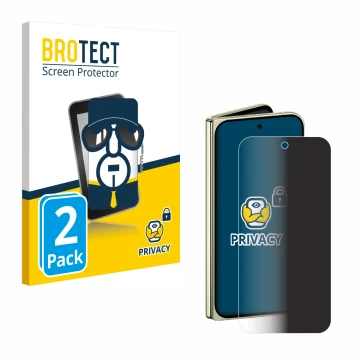 Front side of a product packaging with the brand logo BROTECT. Next to it is the device Google Pixel 10 Pro Fold shown with th