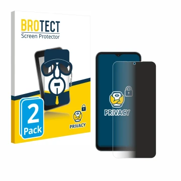 Front side of a product packaging with the brand logo BROTECT. Next to it is the device Telekom T Phone 3 shown with the corre