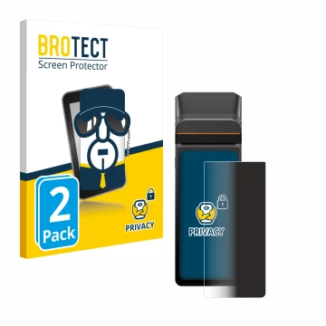 Front side of a product packaging with the brand logo BROTECT. Next to it is the device Sunmi V3H shown with the corresponding