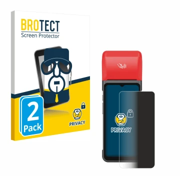 Front side of a product packaging with the brand logo BROTECT. Next to it is the device iMin Swift 2 Pro shown with the corres