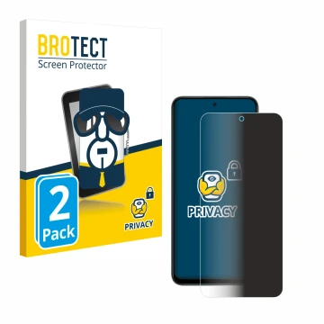 Front side of a product packaging with the brand logo BROTECT. Next to it is the device Honor X7d 4G shown with the correspond