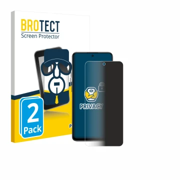 Front side of a product packaging with the brand logo BROTECT. Next to it is the device Honor 400 Smart 4G shown with the corr