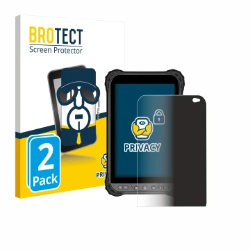 Front side of a product packaging with the brand logo BROTECT. Next to it is the device Zoomsmart A8004 Series shown with the 