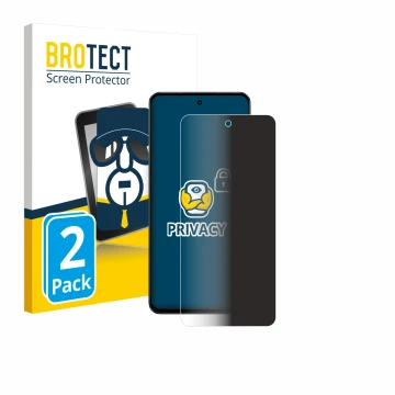 Front side of a product packaging with the brand logo BROTECT. Next to it is the device realme P3 Lite shown with the correspo