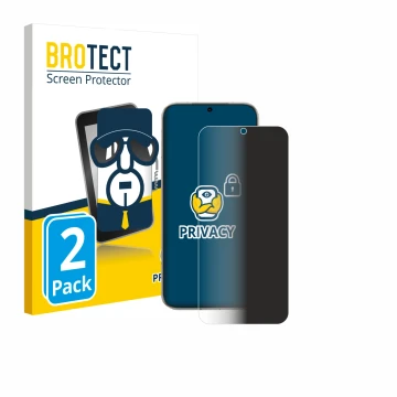 Front side of a product packaging with the brand logo BROTECT. Next to it is the device Honor Magic 8 shown with the correspon