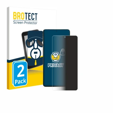Front side of a product packaging with the brand logo BROTECT. Next to it is the device Motorola Signature shown with the corr