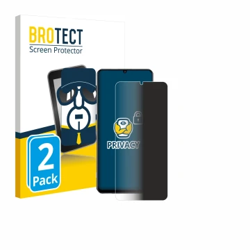 Front side of a product packaging with the brand logo BROTECT. Next to it is the device realme Note 70 shown with the correspo