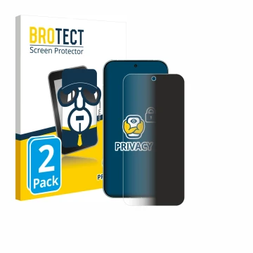 Front side of a product packaging with the brand logo BROTECT. Next to it is the device Xiaomi Redmi Turbo 5 5G shown with the