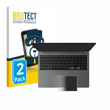 Front side of a product packaging with the brand logo BROTECT. Next to it is the device Samsung Galaxy Book5 Pro 16