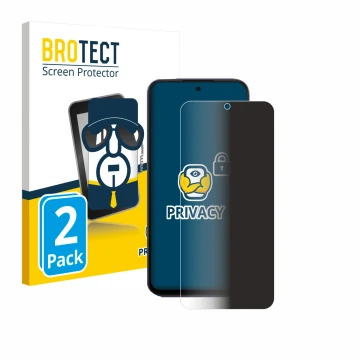 Front side of a product packaging with the brand logo BROTECT. Next to it is the device Oppo A6x 4G shown with the correspondi