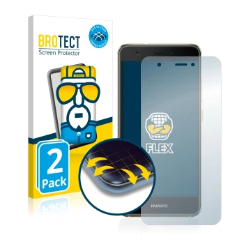 Front side of a product packaging with the brand logo BROTECT. Next to it is the device Huawei Nova shown with the correspondi