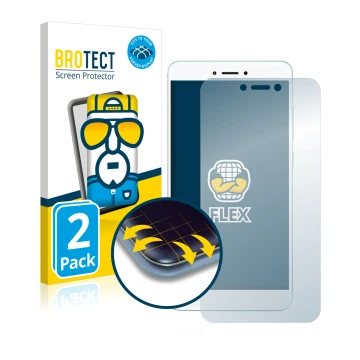 Front side of a product packaging with the brand logo BROTECT. Next to it is the device Xiaomi Redmi 4X shown with the corresp