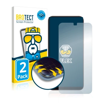 Front side of a product packaging with the brand logo BROTECT. Next to it is the device Xiaomi Mi 8 shown with the correspondi