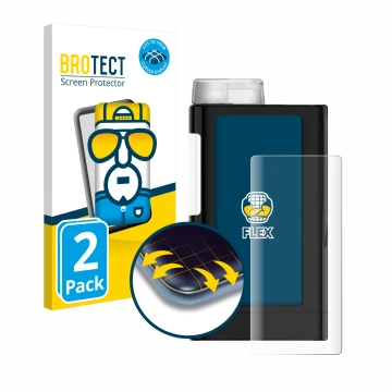 Front side of a product packaging with the brand logo BROTECT. Next to it is the device Mylife YpsoPump shown with the corresp