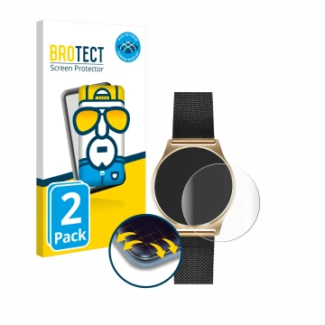 Front side of a product packaging with the brand logo BROTECT. Next to it is the device Xlyne X-Watch Joli XW Pro shown with t