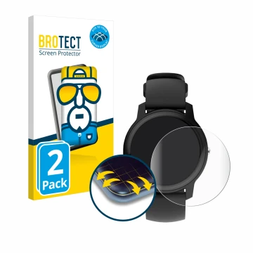 Front side of a product packaging with the brand logo BROTECT. Next to it is the device Withings Move ECG shown with the corre