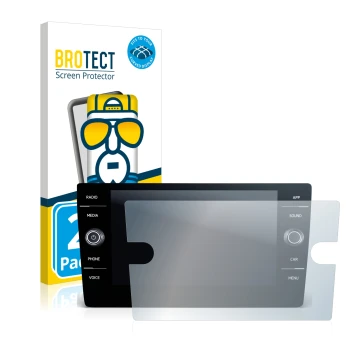 Front side of a product packaging with the brand logo BROTECT. Next to it is the device Oppo Reno 2 shown with the correspondi