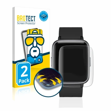 Front side of a product packaging with the brand logo BROTECT. Next to it is the device Letsfit Fitness Tracker 1.3