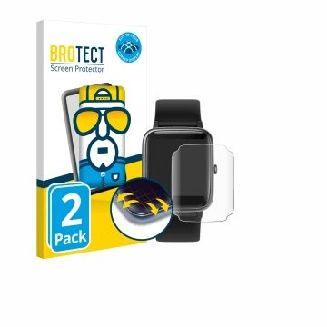Front side of a product packaging with the brand logo BROTECT. Next to it is the device Fitpolo ID205L 1.3