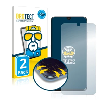 Front side of a product packaging with the brand logo BROTECT. Next to it is the device TCL 10 Pro shown with the correspondin