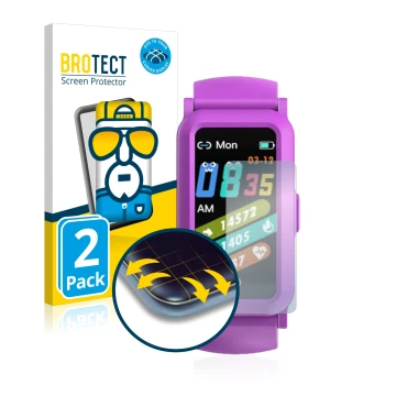 Front side of a product packaging with the brand logo BROTECT. Next to it is the device BingoFit FT907HR shown with the corres