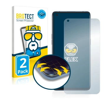 Front side of a product packaging with the brand logo BROTECT. Next to it is the device Oppo Find X3 Pro shown with the corres