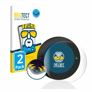Front side of a product packaging with the brand logo BROTECT. Next to it is the device Beeline Velo 2 shown with the correspo