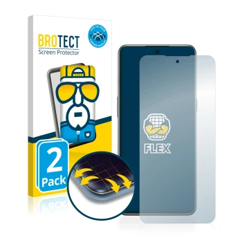 Front side of a product packaging with the brand logo BROTECT. Next to it is the device OnePlus 10T 5G shown with the correspo