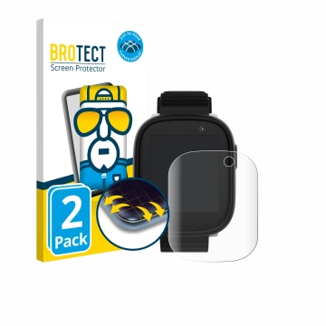 Front side of a product packaging with the brand logo BROTECT. Next to it is the device Xplora X6 Play 2022 (1st generation) s