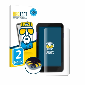 Front side of a product packaging with the brand logo BROTECT. Next to it is the device Zettle Terminal (by Paypal) shown with