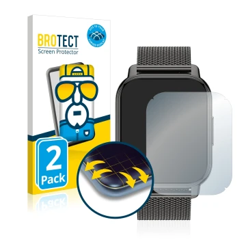 Front side of a product packaging with the brand logo BROTECT. Next to it is the device Popglory P66 1.85
