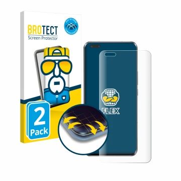 Front side of a product packaging with the brand logo BROTECT. Next to it is the device Honor Magic 5 Pro shown with the corre