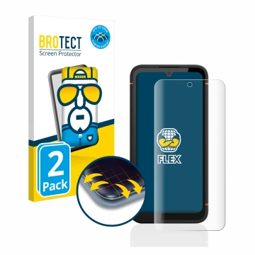 Front side of a product packaging with the brand logo BROTECT. Next to it is the device Gigaset GX4 shown with the correspondi