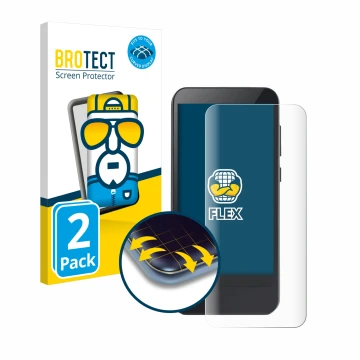 Front side of a product packaging with the brand logo BROTECT. Next to it is the device Omnipod 5 shown with the corresponding