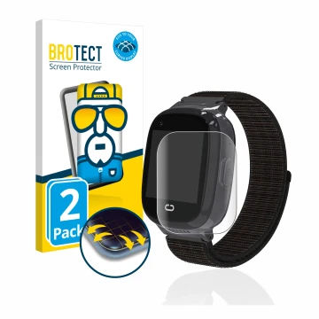 Front side of a product packaging with the brand logo BROTECT. Next to it is the device Pthtechus 4G GPS T30 shown with the co