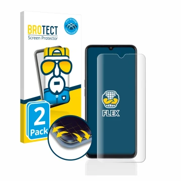 Front side of a product packaging with the brand logo BROTECT. Next to it is the device Oppo A77 5G shown with the correspondi