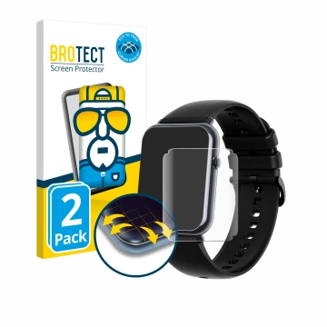 Front side of a product packaging with the brand logo BROTECT. Next to it is the device Mutoy Smartwatch 1.69