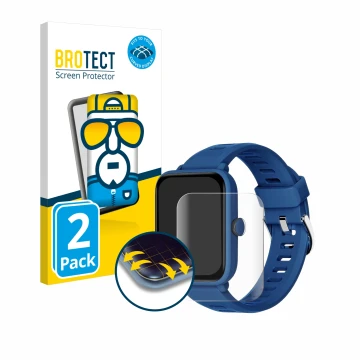 Front side of a product packaging with the brand logo BROTECT. Next to it is the device Biggerfive BW01 1.5