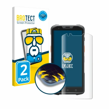 Front side of a product packaging with the brand logo BROTECT. Next to it is the device Sunmi L2H shown with the corresponding