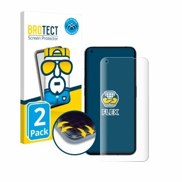 Front side of a product packaging with the brand logo BROTECT. Next to it is the device Nothing Phone (1) (case-friendly) show