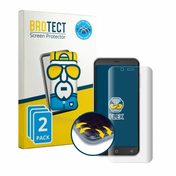 Front side of a product packaging with the brand logo BROTECT. Next to it is the device Emporia Smart 5 Mini shown with the co