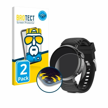 Front side of a product packaging with the brand logo BROTECT. Next to it is the device AMZSA GT88 shown with the correspondin