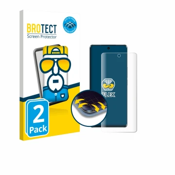 Front side of a product packaging with the brand logo BROTECT. Next to it is the device Vivo V30 Pro shown with the correspond