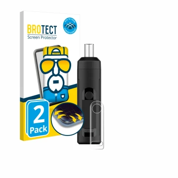 Front side of a product packaging with the brand logo BROTECT. Next to it is the device Norddampf Relict shown with the corres