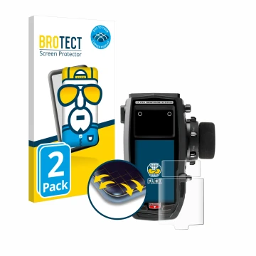 Front side of a product packaging with the brand logo BROTECT. Next to it is the device Sanwa M17 shown with the corresponding